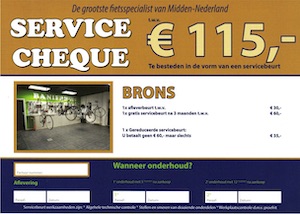 Banierhuis service cheque brons